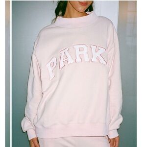 Pink Mockneck Sweatshirt with PARKE Logo